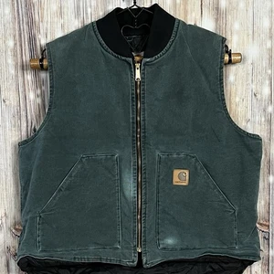 Chaleco Artic Acolchado Carhartt Vintage Verde Cazador V02 HTG Para Hombres Grande Cremallera Completa - Imagen 1 de 13