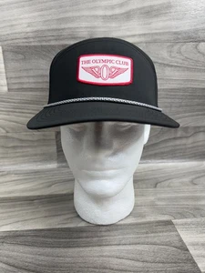 CAPPELLO OLIMPICO GOLF CLUB NERO/BIANCO TAGLIA UNICA CINTURINO REGOLABILE SNAPBACK - NUOVO CON ETICHETTE - Foto 1 di 5