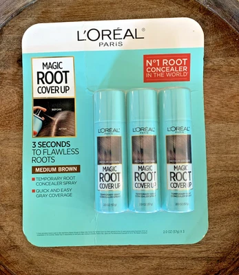 L'Oreal Paris Magic Root Cover up Concealer Spray Medium Brown 2.0 Oz 3 Pack - Image 1 of 4