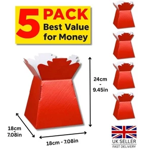 5-Pack Large Bouquet Flower Boxes | Florist Gift Living Vase 6 Colours Available - Picture 1 of 6