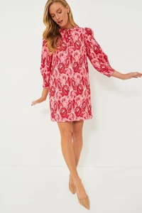 Vestido Pomander Place by Tuckernuck Rosa Jacquard Samantha Talla XS Para Mujer Nuevo con Etiquetas - Imagen 1 de 10
