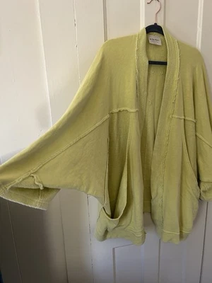 Free People We The Free Cotton Terry Yellow Batwing Cocoon Cardigan, XL - Image 1 of 4