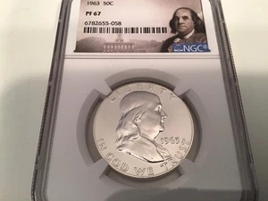 1963 Proof Silver Franklin Half Dollar NCG Proof -67 Graded by NGC - Picture 1 of 6