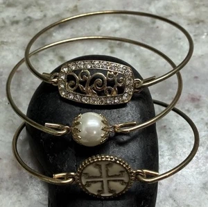 TORY BURCH come braccialetto set di 3 bracciali impilabili - Foto 1 di 7