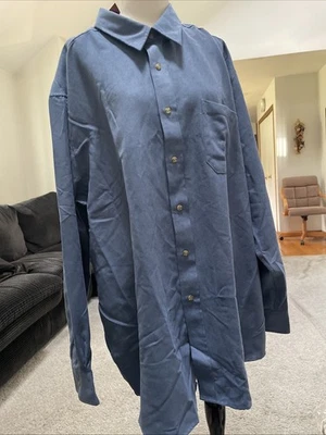 Covington Micro Suede Blue Button Up Shirt Size XXl New With Tags - Image 1 of 4