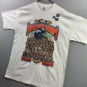 Vintage Denver Broncos Shirt Mens Large Tee Superbowl 1998 90s Starter - Picture 1 of 11