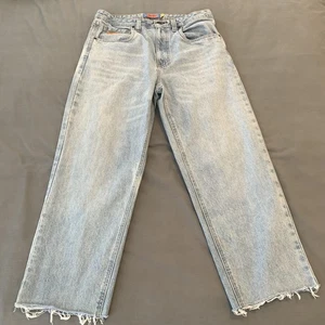 Empyre Jeans Mens 32 Light Wash Straight Leg Raw Hem Denim Skate Pants Casual - Picture 1 of 12