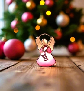 Stained Glass Angel Tealight Candle Holder With Dangling "I ❤️U" Charm - Bild 1 von 11