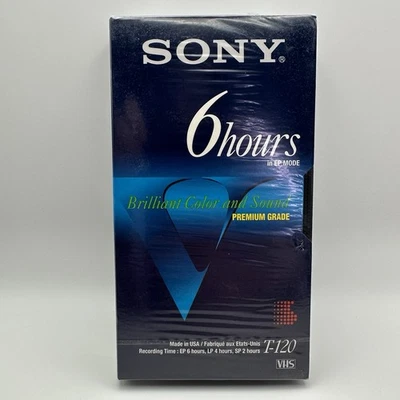 Sony T-120 VHS ленты 6hr блестящий цвет и звук премиум класса совершенно новый запечатанный - Изображение 1 из 4