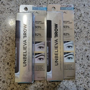 2 L'Oréal Unbelieva-Brow Waterproof Brow Gel LIGHT BRUNETTE #565 0.15 oz✨️NEW - Picture 1 of 12