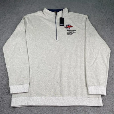 Suéter Harrison Recto 1/4 Cremallera Hombres XL Gris Algodón Tejido Pullover Golf NUEVO Foto 1 de 4