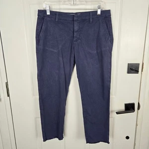 Frank & Eileen Wicklow Pants Womens Size 10 Cropped Raw Hem Chino Blue Casual - Picture 1 of 13