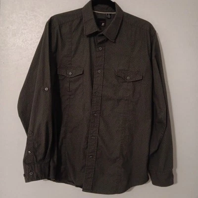 Camisa JF J. Ferrar Calce Moderno Abotonada Para Hombre Talla L (16-16 1/2) Pestaña Enrollable... Foto 1 de 4