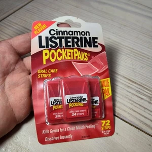 Nos Listerine Pocket Paks Cinnamon Breath Strips 3 Pack 72 Strips RARE - Picture 1 of 5