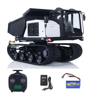Metal 1/14 T14R RC Hydraulic Crawler Dump Truck RTR Tracked Tipper Light Sound - Picture 1 of 12