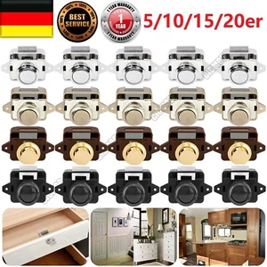 Push Lock Möbelschloss Wohnwagen Schrank Camping Boot Caravan Druckschloss Chrom - Bild 1 von 13