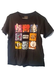 BT21 Black t Shirt Character Friends Promo Merch Tee Cotton XS Unisex - Picture 1 of 4