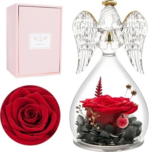 Miofula Ewige Rose im Engel Figur Geschenke für Mama, Handgefertigte Forever ... - Bild 1 von 7