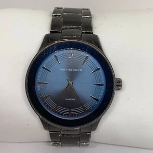 VAN HEUSEN Diamond men’s quartz analog black tone 44mm case size running - Picture 1 of 8