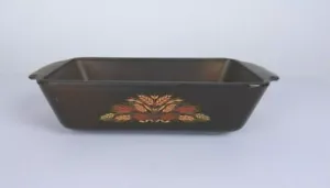 Vintage Glass Loaf Pan Baking Dish Wheat Pattern Oven-Proof Made in USA 5 x 9 - Picture 1 of 8