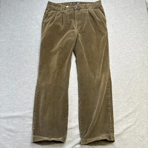 Vintage GAP Pants Mens 36x30 Brown Wide Wale Corduroy Relaxed Fit Pleated Cuffed - Picture 1 of 13