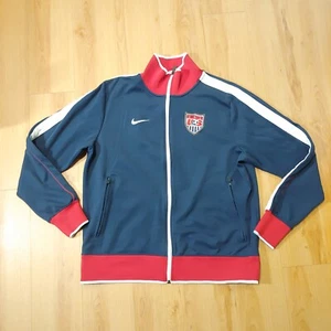 Men Nike Team USMNT football Soccer Track Jacket Size L Blue 370300-451 - Picture 1 of 5