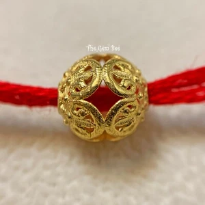 8mm 18k Solid Yellow Gold Fancy Filigree Sphere Spacer Bead (1) - Picture 1 of 11