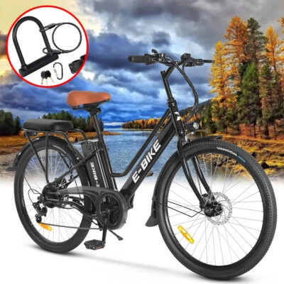 500W 26'' Electric Bicycle e bike 7 Speed Snow Beach City E-bike 36V w/ U-lock - Image 1 of 4
