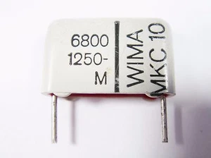 0,0068uF 6,8nF 1250Vdc condensador de lámina WIMA MKC-10 lose #1-1134 - Imagen 1 de 3