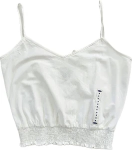 Old Navy weißes bauchfreies Spaghettiträger-Top Damen Gr. M gerafftes Unterteil 136899-00-1 - Bild 1 von 5
