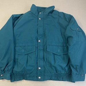 VINTAGE London Fog 2 In 1 Jacket Adult Large Long Green Full Zip Button 90s Mens - Picture 1 of 19