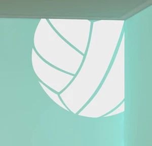 Adesivo in vinile da parete sportivo angolo sala pallavolo decalcomania 5"h x 5"w - Foto 1 di 2