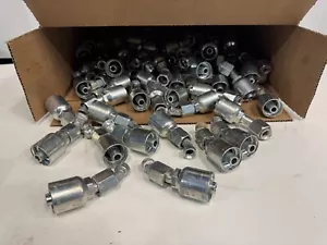 QTY. 75 PARKER 13743-8-8 HYDRAULIC SWIVEL CRIMP FITTING FEM JIC 3/4 x 1/2" *READ - Picture 1 of 11