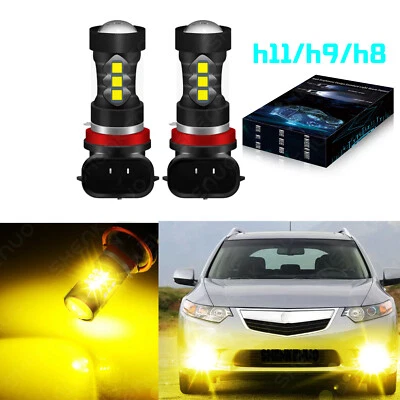 For Acura TSX ILX TL MDX RDX RL Golden Yellow H11 H8 LED Fog Driving Light Bulbs - Image 1 of 4