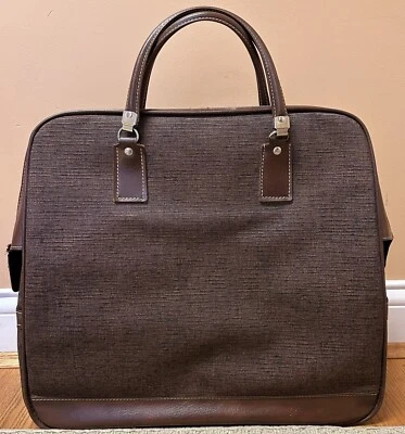 Bolso de Mano Travella Vintage Vinilo Marrón con Cierre y Llaves 60’s 70’s Foto 1 de 4