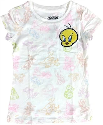 Looney Tunes Shirt Girls Small 6-6X Tweety Bird Short Sleeve Shirt T-Shirt - Image 1 of 3