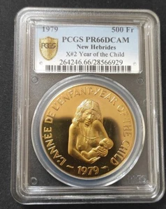 Très rare pièce de 500 Francs des Nouvelles Hébrides l'année de l'enfant 1979 ! - Imagen 1 de 2