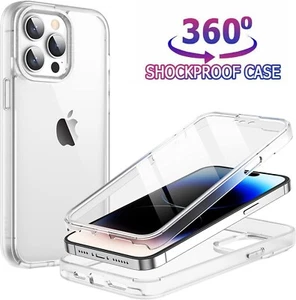 Case for iPhone 14/13/12/Pro/Max Full Body Screen Protector Silicone 360 Cover - Picture 1 of 9