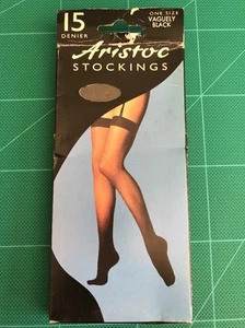 ARISTOC Stockings 15 Denier One Size Vaguely Black Nylon Vintage - Tights - Picture 1 of 3