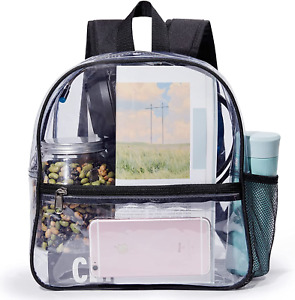 Mini Clear Backpack 12"X6"X12" Stadium Approved See through Bag Waterproof PVC S