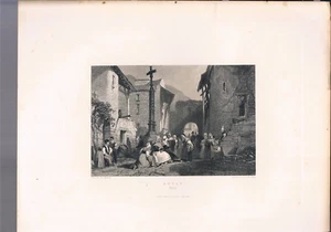 GRABADO ROYAT FRANCE c1845 Fisher & Son Londres y París - Imagen 1 de 1