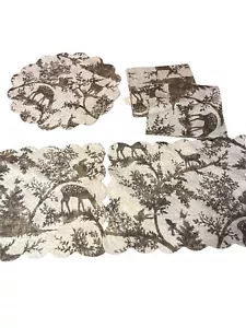 Hemlock Trails 2 Rectangle Placemat 1 Round C&F Home Reversible 2 Napkins - Picture 1 of 5