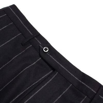 Zanella NWT Pleated Dress Pants Size 32 US Neal Blue Striped Wool Blend - Image 1 of 4