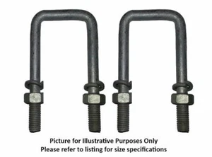 U Bolts 3" 75mm SQUARE x 4" Galvanised ONE PAIR Boat Trailer Spring Washers Nuts - Picture 1 of 1