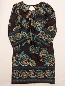 Alyn Paige New York Dress 3/4 Sleeve Paisley Keyhole Multi Color Women’s Size S - Picture 1 of 3