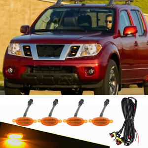 For Nissan Frontier 2002-2024 yellow Raptor Style Grill LED Marker Light Kit