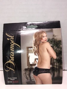 Dreamgirl Open Crotch Lace Panty - 3x/4X Black - Picture 1 of 5