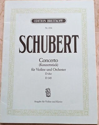 Franz SCHUBERT Concerto pour violon en ré majeur partition violon et piano - Photo 1/2