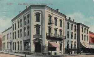 The Eau Claire Wisconsin Eau Clare House Building"   c1914 Antique Postcard - Picture 1 of 2