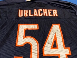 CHICAGO BEARS' HOFER LEGEND BRIAN URLACHER NAVY BLUE REEBOK JERSEY!! JSA COA - Picture 1 of 6